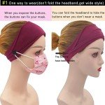 YONUF Women's Medical Headbands with Buttons - 4 Pack