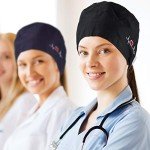 Satinior Unisex Bouffant Caps with Buttons - 4 Pack