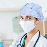 Satinior 6-Piece Printed Nursing Caps with Buttons