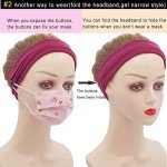 YONUF Women's Medical Headbands with Buttons - 4 Pack