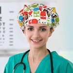 Satinior 6-Piece Printed Nursing Caps with Buttons