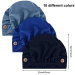 Geyoga 10 Soft Bouffant Caps with Buttons