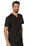 Cherokee Men's V-Neck Scrub Top with Pocket - Black