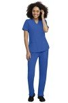 Women’s Royal Blue Scrubs Set - 2 Pocket V-Neck