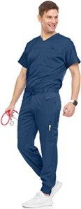 MediChic Men's Stretch V-Neck Scrub Jogger Set
