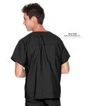 Landau Unisex V-Neck Scrub Top with Pocket, Black