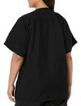 Landau Unisex V-Neck Scrub Top with Pocket, Black
