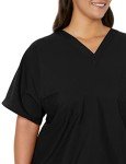 Landau Unisex V-Neck Scrub Top with Pocket, Black