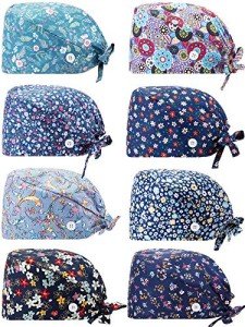Gourd-Shaped Adjustable Working Caps with Buttons - 8 Pack