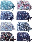 Gourd-Shaped Adjustable Working Caps with Buttons - 8 Pack