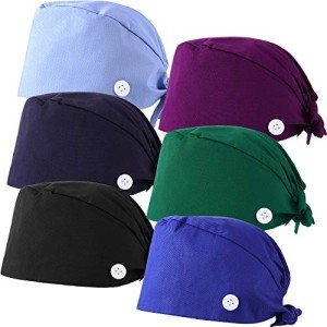 Adjustable Gourd-Shaped Bouffant Caps with Buttons