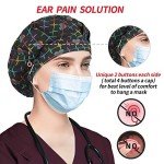 Adjustable Bouffant Caps with Button - 2 Pack