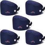 Satinior Women's Adjustable Bouffant Sweatband Cap - Navy