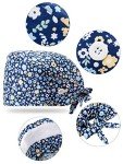 Gourd-Shaped Adjustable Working Caps with Buttons - 8 Pack