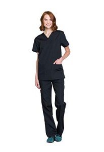 Cherokee Unisex Black Scrub Top and Pant Set