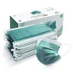 Green Disposable Face Masks with Elastic Ear Loops - 50PCS