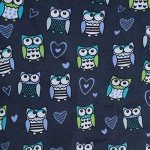 Women's Owl Print Bouffant Scrub Cap for Long Hair