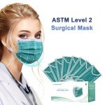 Green Disposable Face Masks with Elastic Ear Loops - 50PCS