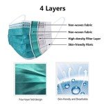 Green Disposable Face Masks with Elastic Ear Loops - 50PCS