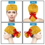 Adjustable Women's Bouffant Scrub Caps with Ponytail Pouch