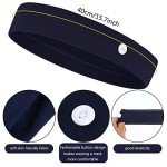 16 Pack Elastic Headbands with Buttons for Nurses