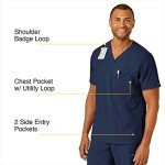 WonderWink Men's Navy V-Neck Medical Scrub Top