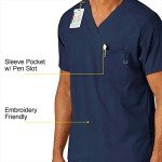 WonderWink Men's Navy V-Neck Medical Scrub Top
