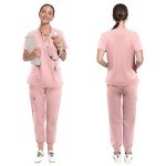 Women's Slim Fit Tech Scrubs Set - V-Neck & Joggers