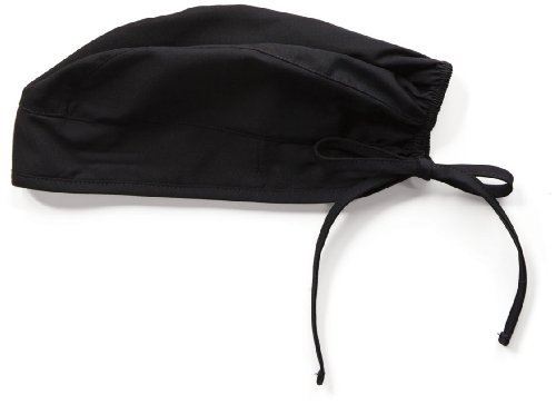 Adjustable Black Unisex Scrub Cap with Tie-Back