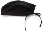Adjustable Black Unisex Scrub Cap with Tie-Back