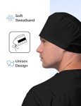 Black Solid Scrub Cap for Healthcare Professionals