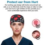 Fesciory Women’s Adjustable Scrub Caps with Buttons