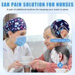 Heart Style Adjustable Nurse Scrub Caps - 4 Pack