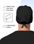 Black Solid Scrub Cap for Healthcare Professionals