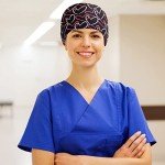 Heart Style Adjustable Nurse Scrub Caps - 4 Pack