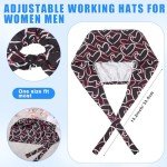Heart Style Adjustable Nurse Scrub Caps - 4 Pack