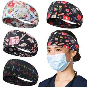 HoogaLife 4pc Button Headbands for Masks