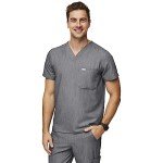 FIGS Men's Leon Scrub Top - 3 Pockets, Graphite