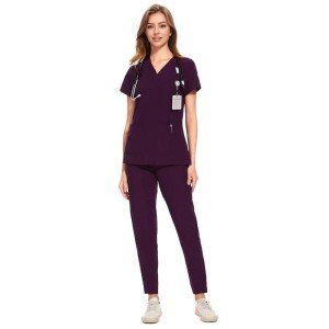CozyFit Women’s Curved V-Neck Scrub Set - XXL