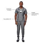 FIGS Men's Leon Scrub Top - 3 Pockets, Graphite