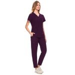 CozyFit Women’s Curved V-Neck Scrub Set - XXL