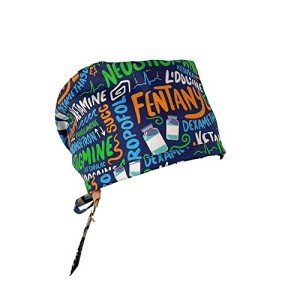 Multicolor Unisex Medical Scrub Cap – Anesthesia Design