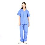 WODIN Unisex V-Neck Scrubs Set - Ceil Blue