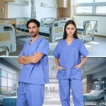 WODIN Unisex V-Neck Scrubs Set - Ceil Blue
