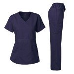 Women's Stretch Y-Neck Scrub Set by Dagacci