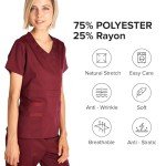 Women's Stretch Y-Neck Scrub Set by Dagacci