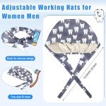 Maiteenly Adjustable Satin-Lined Scrub Caps - 6 Pack