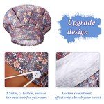 Floral Bouffant Caps with Adjustable Tie Back