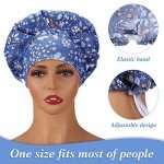 Floral Bouffant Caps with Adjustable Tie Back