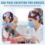 4 Colorful Scrub Caps with Sweatband for Nurses